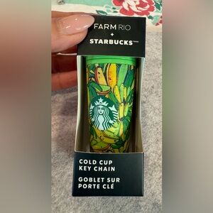 FARM Rio x Starbucks Colorful tropical banana print Keychain new in box collab